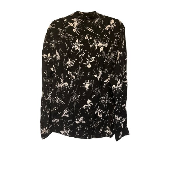 The Kooples Wild Orchid Print Black & White Long Sleeve Men's Size M - Picture 2 of 5